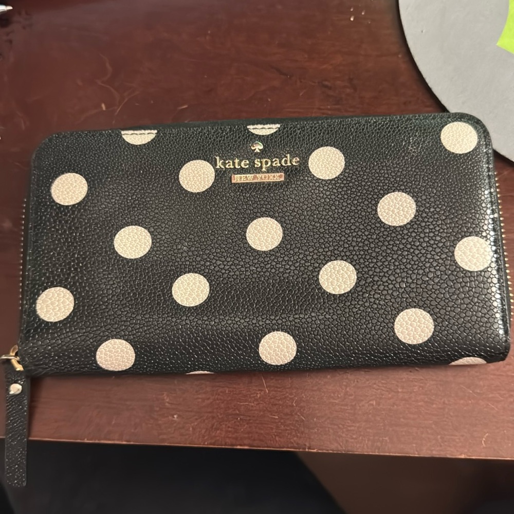 Kate Spade Black and White Polka Dot Wallet